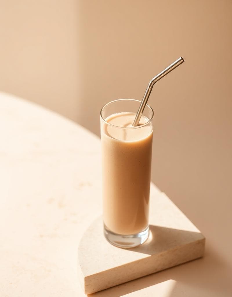 Protein shake in a minimal glass